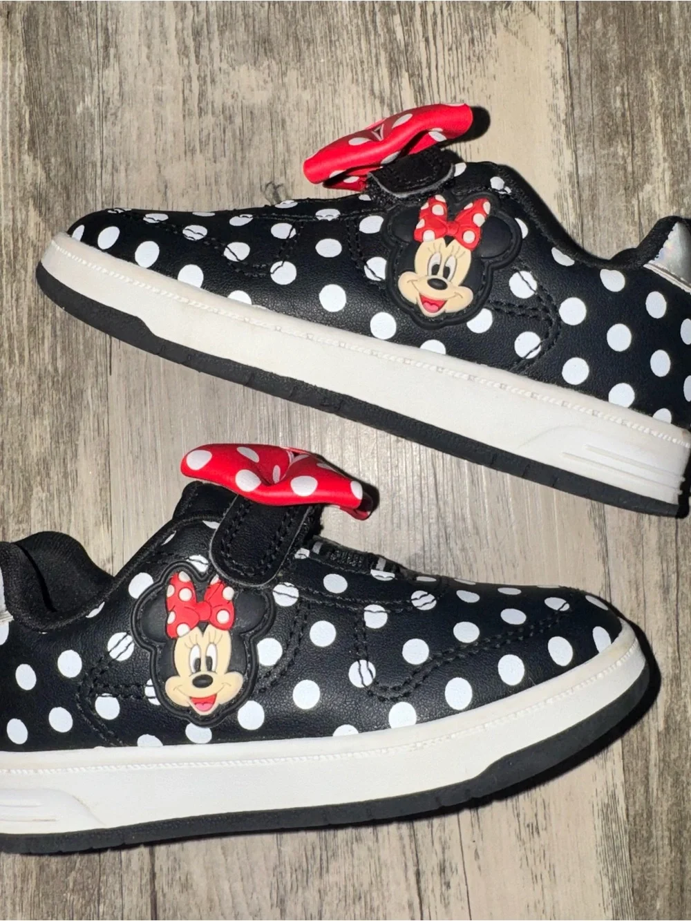 Disney Polka Dot Minnie Mouse Sneakers with Red Bow